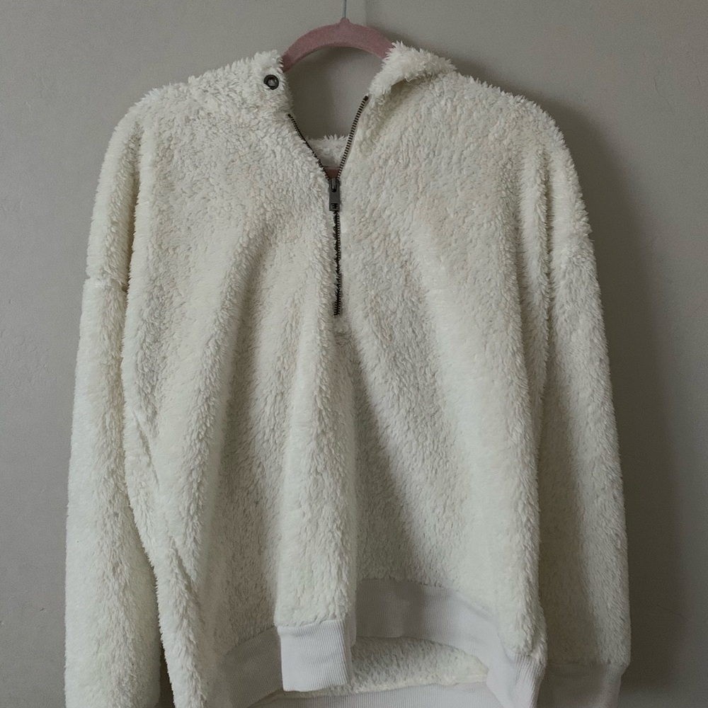 fluffy half-zip